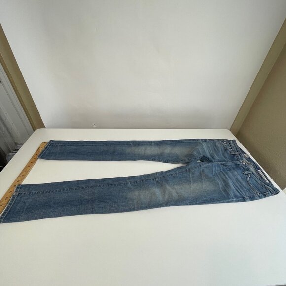 AG Adriano Goldschmied Premiere Skinny Straight Jeans Blue Sz 25 Low Rise Medium - Picture 2 of 12